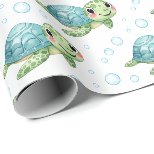 Bubbles & Fins Children's Birthday Cadeaupapier (Rol Hoek)