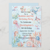 Bubbles & Fins Children's Birthday  Kaart (Voorkant / Achterkant)