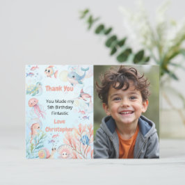 Bubbles & Fins Kinderfeestje Bedankkaart