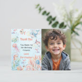 Bubbles & Fins Kinderverjaardag Bedankkaart (Staand voorkant)