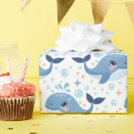 Bubbles & Fins Kinderverjaardag Walvis Cadeaupapier