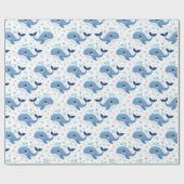 Bubbles & Fins Kinderverjaardag Walvis Cadeaupapier (Vlak)