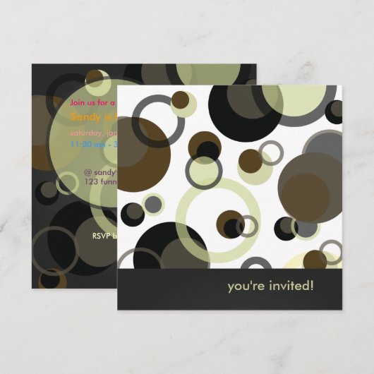 Bubbles for Birthday Party Kaart (Voorkant / Achterkant)