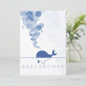 "Bubbles" - Het Baby shower van de babyblauwe walv Kaart (Staand voorkant)