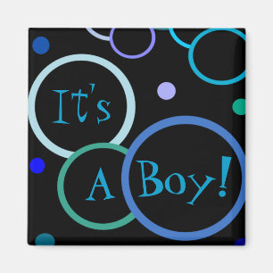 Bubbles Het is een Baby shower van de Jongen voor  Magneet