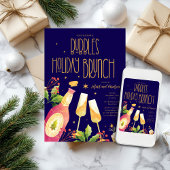Bubbles Holiday Brunch Party Invitation Sjabloon Kaart