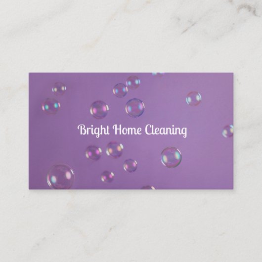 Bubbles Home Cleaning Services Visitekaartje (Voorkant)