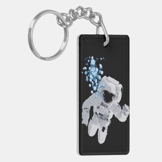 Bubbles in de ruimte - SLEUTELHANGER van ruimtebel (Voorkant Links)