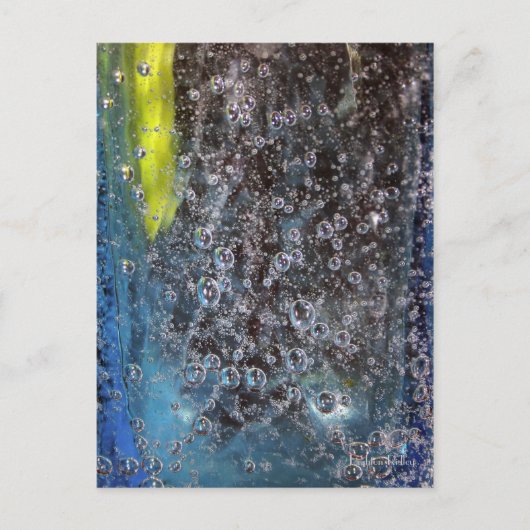 Bubbles in glas briefkaart (Voorkant)
