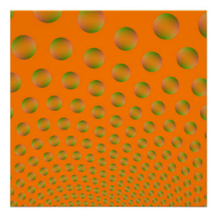 Bubbles in Oranje en groen Zazzle Perfect Poster