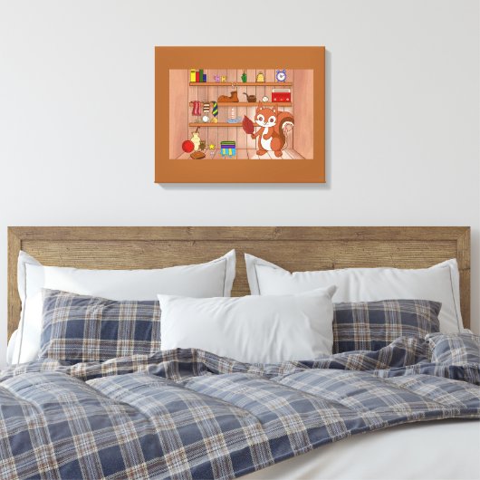 Bubbles in zijn winkel canvas afdruk (Insitu (Slaapkamer))