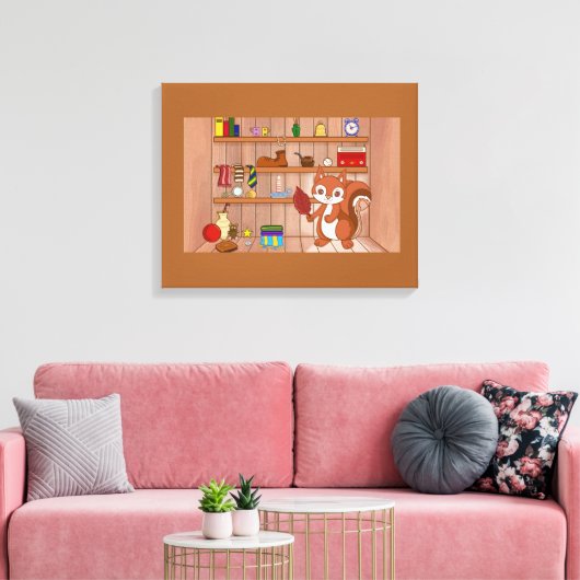 Bubbles in zijn winkel canvas afdruk (Insitu (Woonkamer))
