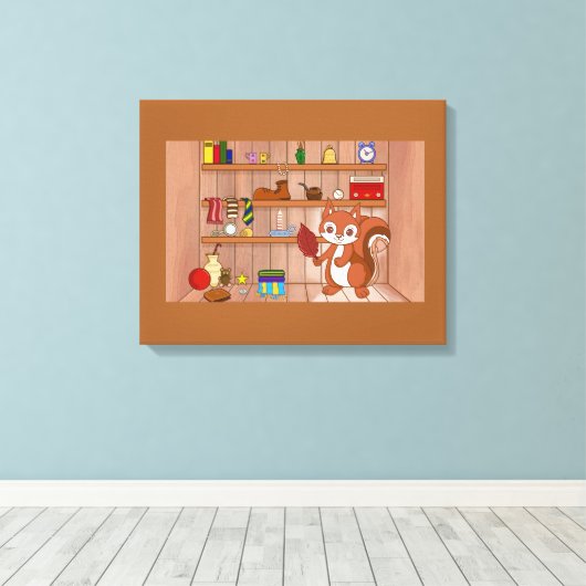 Bubbles in zijn winkel canvas afdruk (Insitu (Houten vloer))