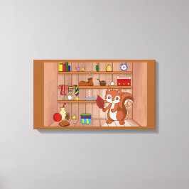 Bubbles in zijn winkel canvas afdruk