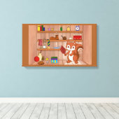 Bubbles in zijn winkel canvas afdruk (Insitu (Houten vloer))