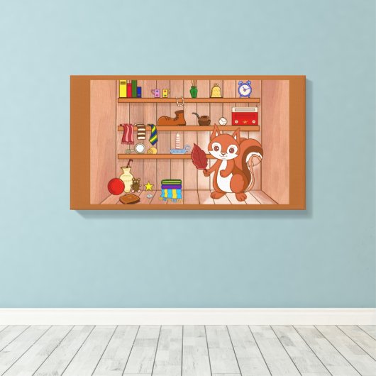 Bubbles in zijn winkel canvas afdruk (Insitu (Houten vloer))