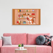 Bubbles in zijn winkel canvas afdruk (Insitu (Woonkamer))