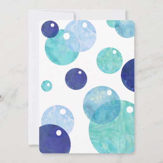 Bubbles Invitation Bubble Birthday Party Blue Boy Kaart (Achterkant)