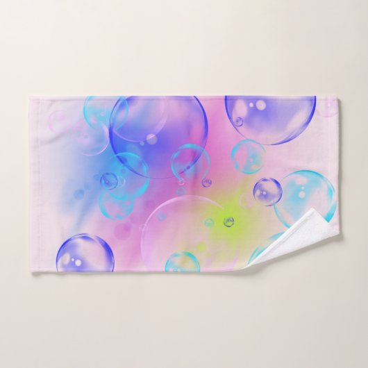 BUBBLES - kleurrijk Abstract Afbeelding van fracta Bad Handdoek (Handdoek)