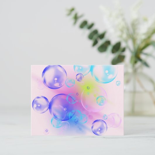 BUBBLES - kleurrijk Abstract Afbeelding van fracta Briefkaart (Staand voorkant)