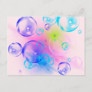 BUBBLES - kleurrijk Abstract Afbeelding van fracta Briefkaart