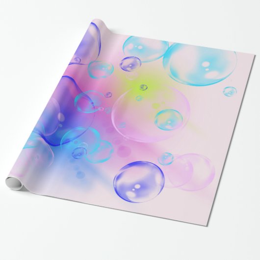 BUBBLES - kleurrijk Abstract Afbeelding van fracta Cadeaupapier (Uitgerold)