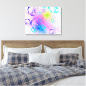 BUBBLES - kleurrijk Abstract Afbeelding van fracta Canvas Afdruk (Insitu (Slaapkamer))