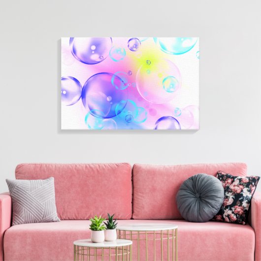 BUBBLES - kleurrijk Abstract Afbeelding van fracta Canvas Afdruk (Insitu (Woonkamer))