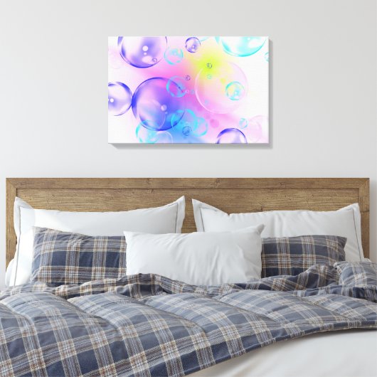 BUBBLES - kleurrijk Abstract Afbeelding van fracta Canvas Afdruk (Insitu (Slaapkamer))
