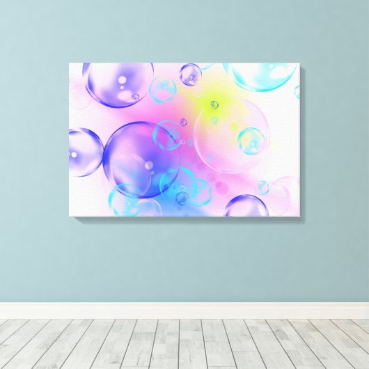 BUBBLES - kleurrijk Abstract Afbeelding van fracta Canvas Afdruk (Insitu (Houten vloer))