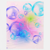 BUBBLES - kleurrijk Abstract Afbeelding van fracta Fleece Deken (Voorkant)