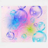 BUBBLES - kleurrijk Abstract Afbeelding van fracta Fleece Deken (Voorkant (Horizontaal))