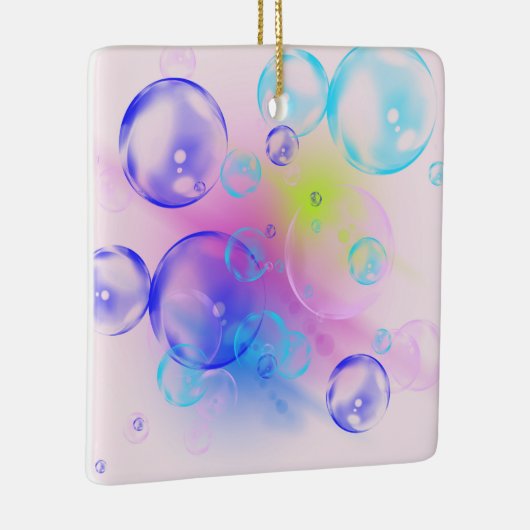 BUBBLES - kleurrijk Abstract Afbeelding van fracta Keramisch Ornament (Rechts)