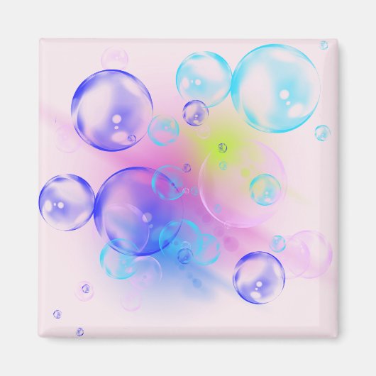 BUBBLES - kleurrijk Abstract Afbeelding van fracta Magneet (Voorkant)