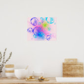 BUBBLES - kleurrijk Abstract Afbeelding van fracta Poster (Keuken)