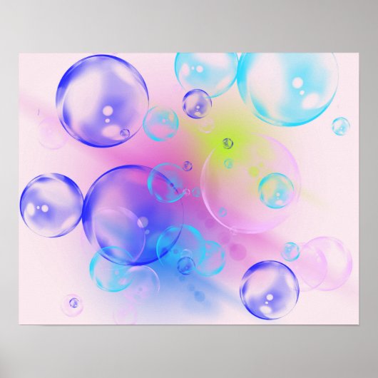 BUBBLES - kleurrijk Abstract Afbeelding van fracta Poster (Voorkant)
