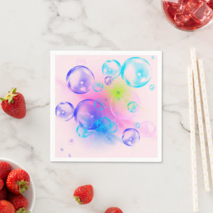BUBBLES - kleurrijk Abstract Afbeelding van fracta Servet