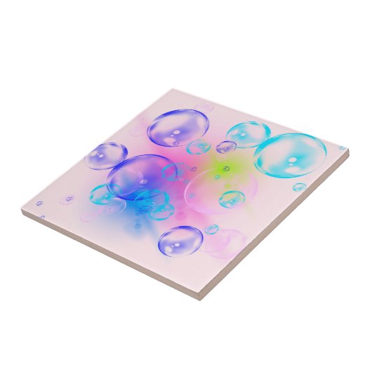 BUBBLES - kleurrijk Abstract Afbeelding van fracta Tegeltje (Zijkant)