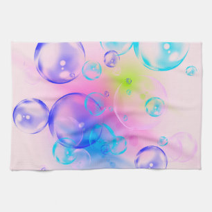 BUBBLES - kleurrijk Abstract Afbeelding van fracta Theedoek