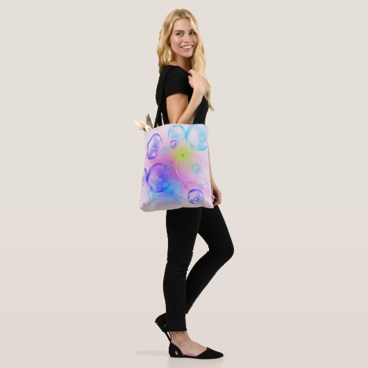 BUBBLES - kleurrijk Abstract Afbeelding van fracta Tote Bag (Op model)