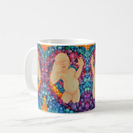 Bubbles kunst ontwerp mok (Voorkant links)