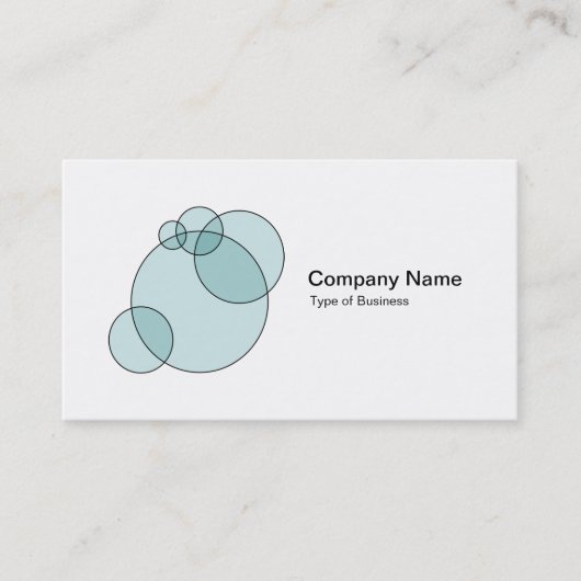 Bubbles - lichtblauw groen visitekaartje (Voorkant)