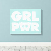 Bubbles: Meisjeskracht Canvas Afdruk (Insitu (Houten vloer))