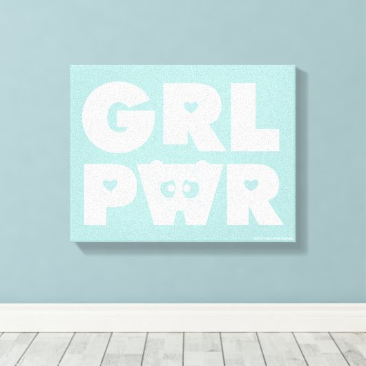 Bubbles: Meisjeskracht Canvas Afdruk (Insitu (Houten vloer))