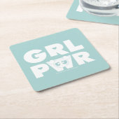 Bubbles: Meisjeskracht Kartonnen Onderzetters (Schuin)