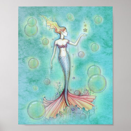 Bubbles Mermaid Print (Voorkant)