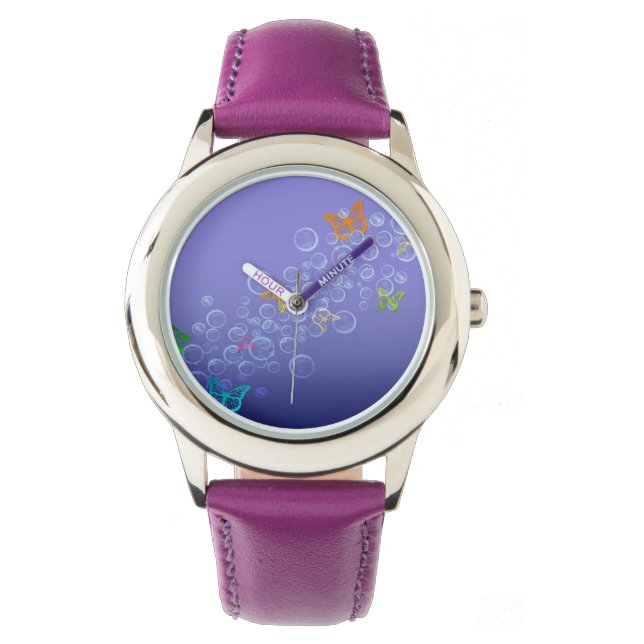 Bubbles n Butterflies Horloge (Voorkant)