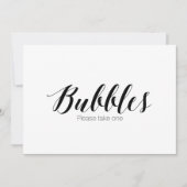 "Bubbles Neem een" kalligrafie-bruiloft Kaart (Voorkant)