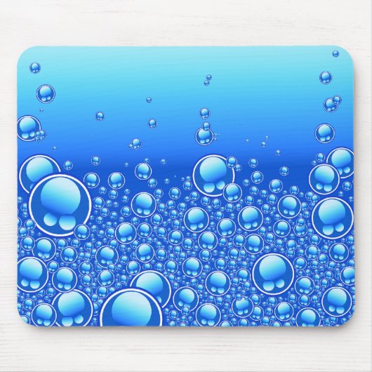 Bubbles op blauw muismat (Voorkant)