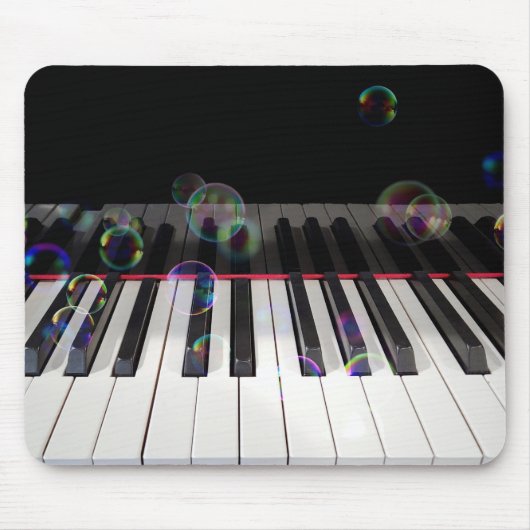Bubbles op pianotoetsenbord muismat (Voorkant)